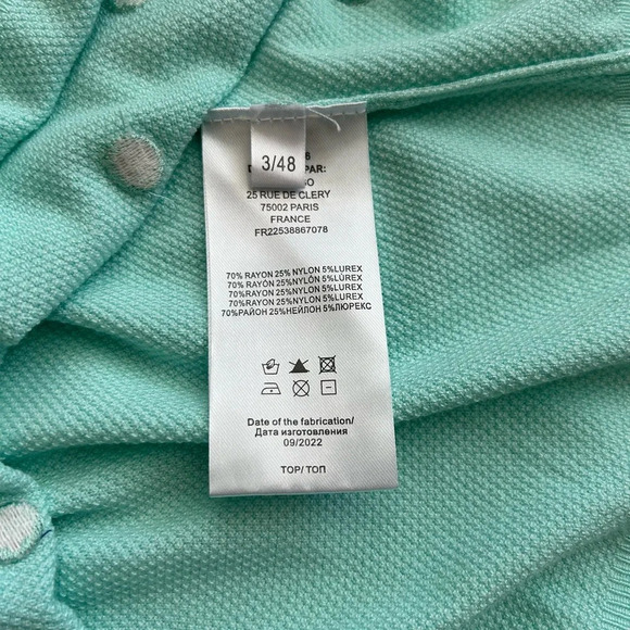 Leo & Ugo Paris Women's Green Polka Dot V-Neck Pullover Sweater Size 3 - Picture 9 of 12